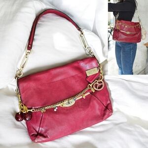 Authentic COACH Madison Leather Red with Gold Hardware